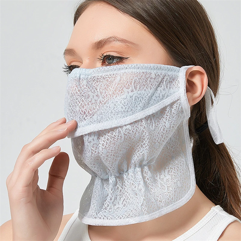 Neck Protection Breathable Sun Protection Women's Mask One Size Outdoor Riding Veil Open Dust Mask UV Sunscreen Sports Mask