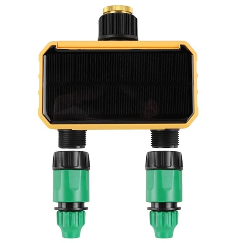 T23C Solar Irrigation Timing Controller 2-Way Solar Irrigation Timer Automatic Watering System Outdoor Water Timer