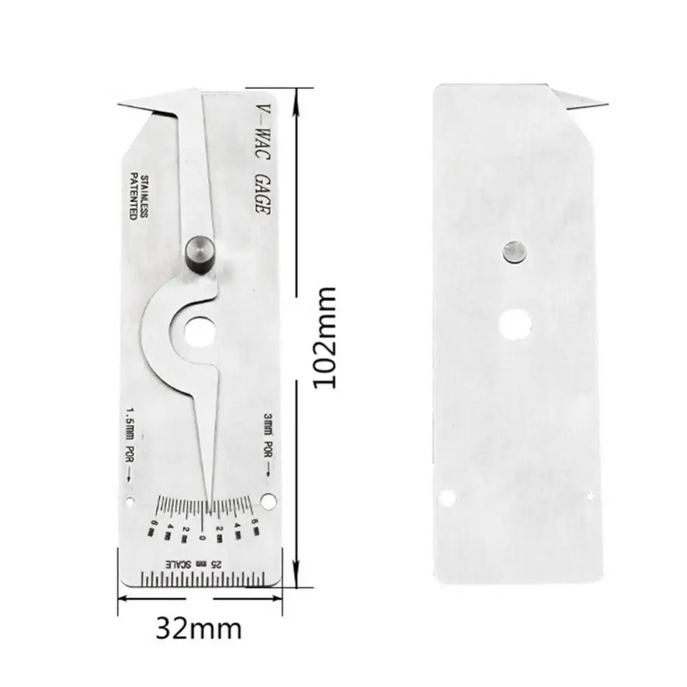 Stainless Steel Ruler V-WAC Metric Size Single Weld Gauge Imperial Ruler Measure Tool