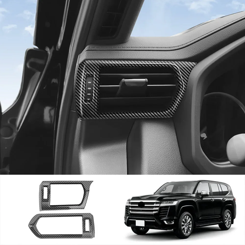For Toyota Land Cruiser 300 LC300 2022 2023 2024 Carbon Fiber Side Air Conditioning Vent Outlet Cover Trim Sticker Accessories
