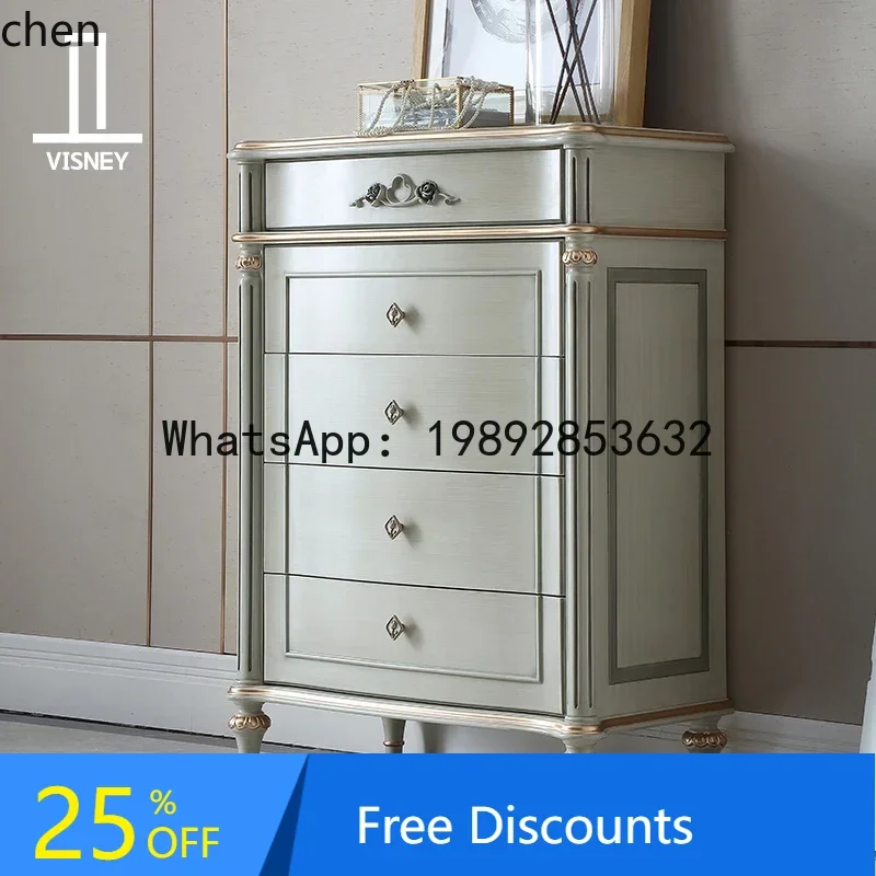 light luxury solid wood chest of drawers bedside bedroom vertical cabinet storage chest of drawers