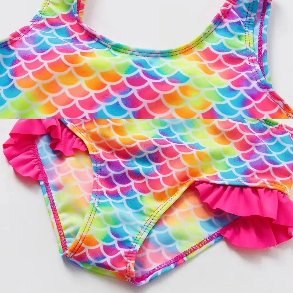 Traje de baño niños una pieza cintura alta diseño hueco escamas - imagen 4