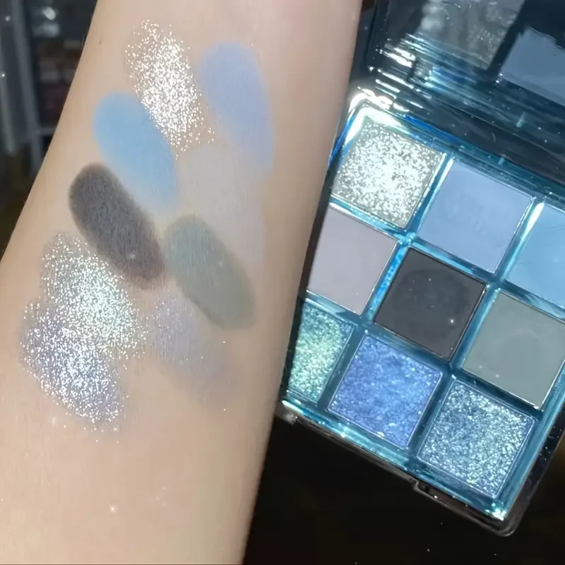 JUJU Dream Title: Eyeshadow Palette Shimmer Glitter Ice Blue Pigment Highlighting Long Lasting Waterproof Eye Makeup