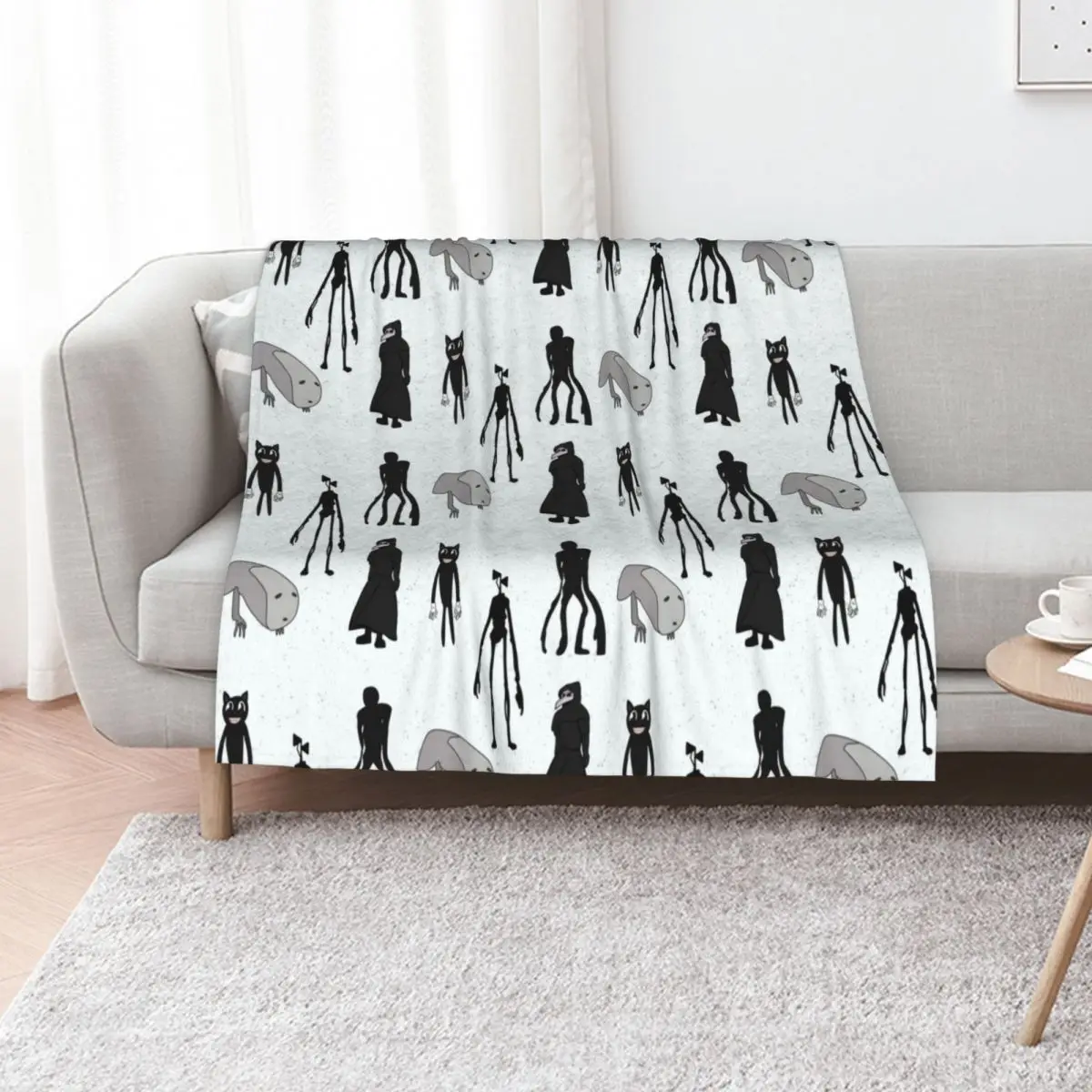 Siren head, breaking news, witch dr, bridge worm, cartoon cat Throw Blanket Retros Luxury Winter beds Nap Blankets