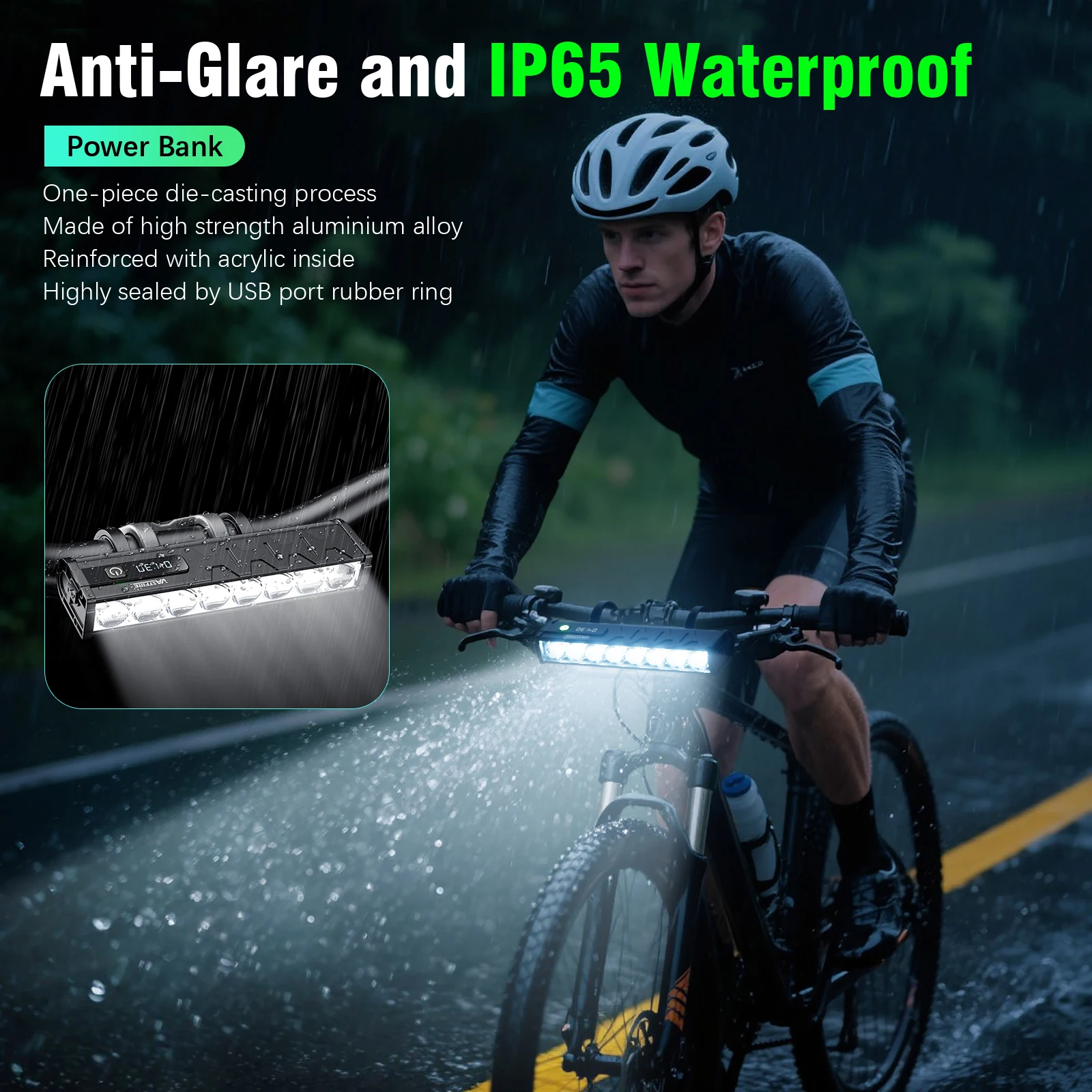 VASTFIRE إضاءة دراجة هوائية الجبهة 25500 التجويف الدراجة الخفيفة 10000mAh مصباح يدوي مقاوم للماء USB شحن الجبلية الطريق الدراجات ملحقات المصابيح