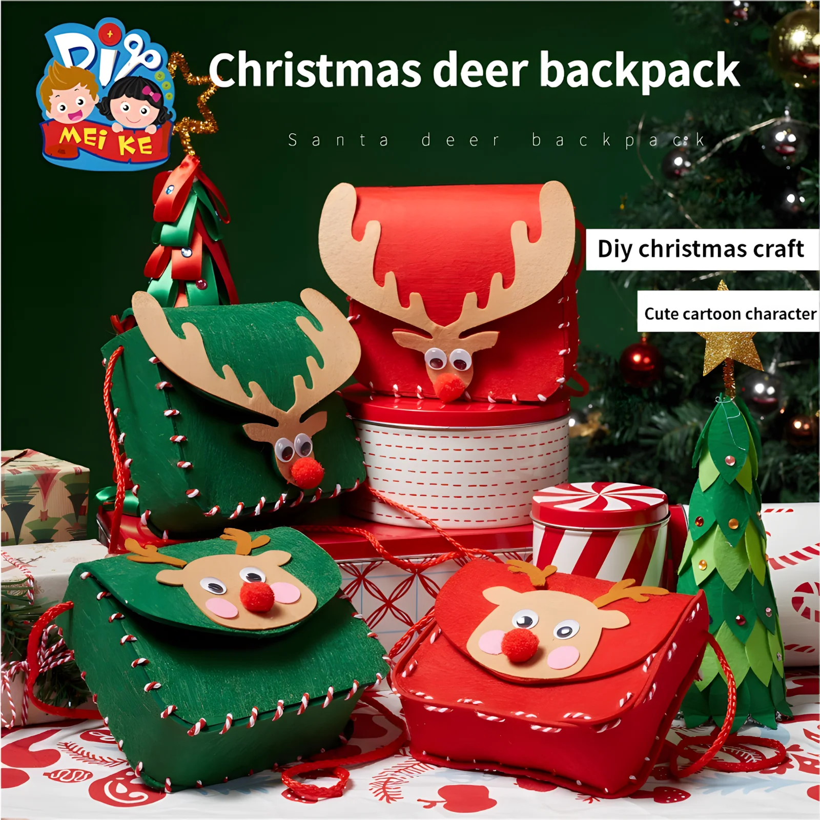 

DIY Christmas Decoration Handicraft Craft Toys Bag Xmas Creative Materials Kits Gift Box Candy Bag Kids Bag Christmas Gifts