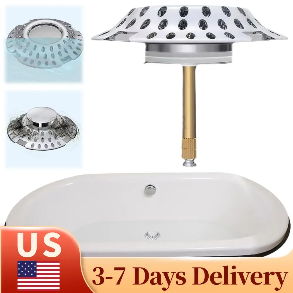 

Заглушка для ванны с двойной фильтрацией для отверстий диаметром от 1,57 до 2,2 дюйма, уловитель волос для слива ванны