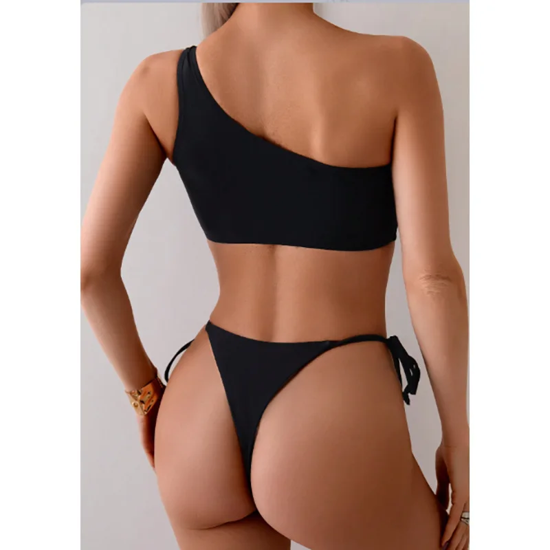 

2025 Sexy Shoulder Split Bikini Women's Push up Swimsuit Beach Hot Spring Maillot De Bain Femme