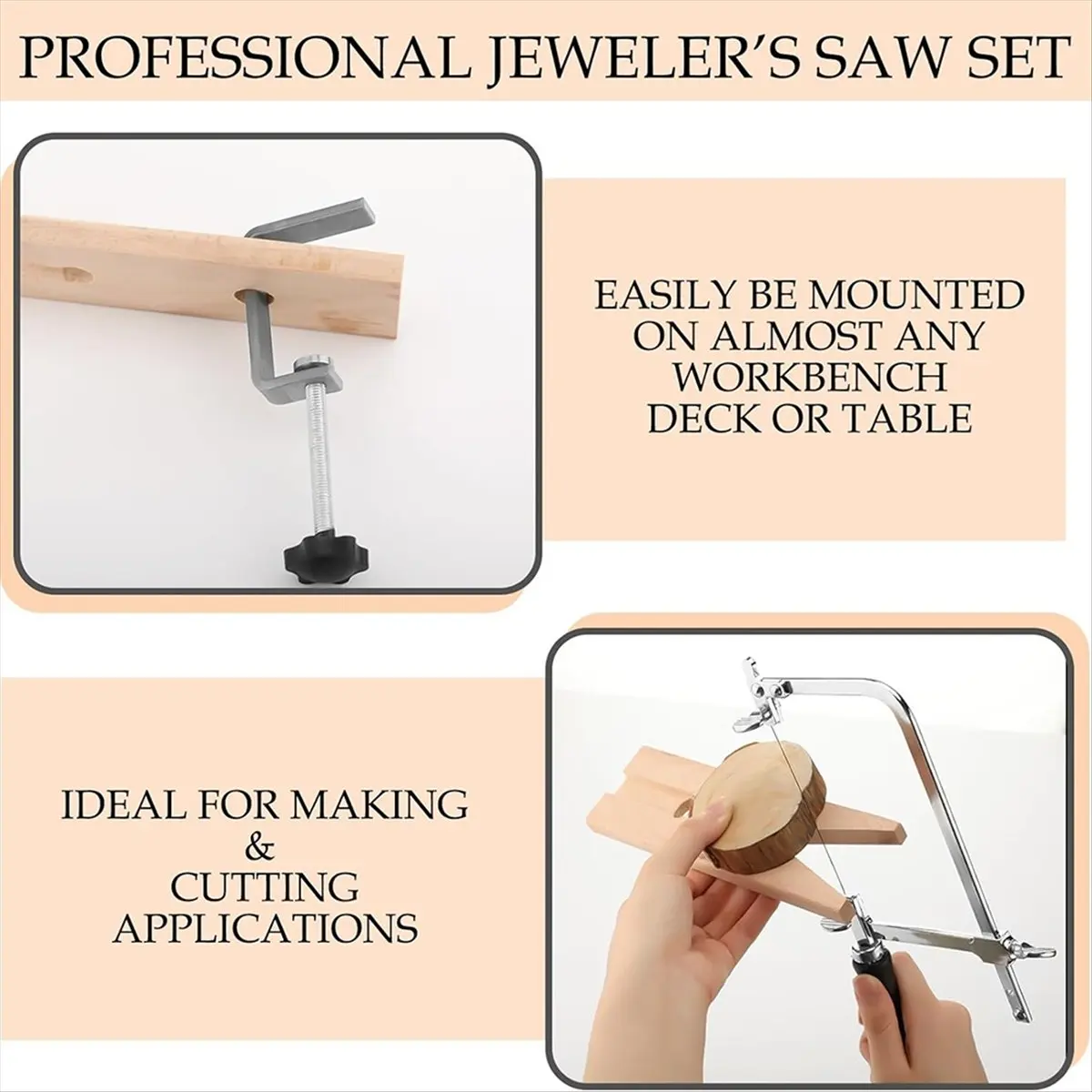 Top Sale  Professional Jeweler'S Saw Set Saw Frame Adjustable Jewelers Tools Set for Precise Jewelry Making DIY Wood Metal