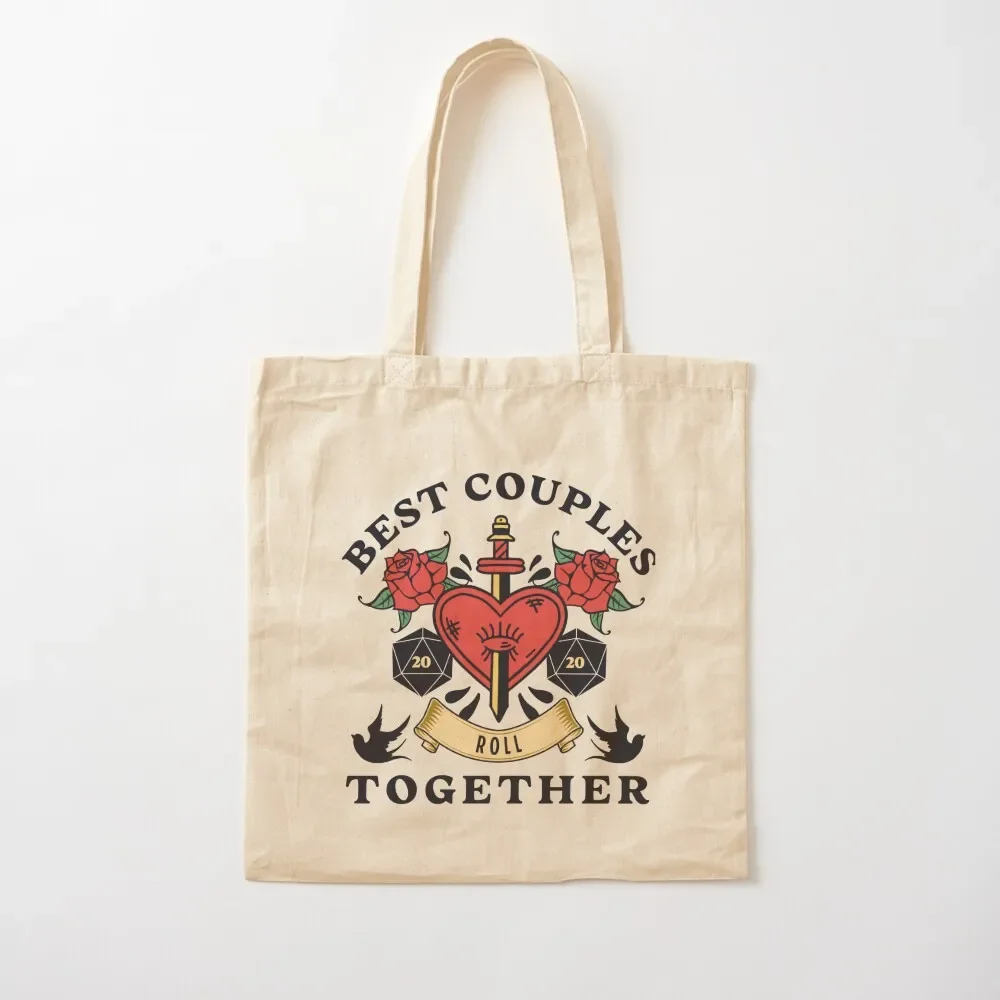 Best Couples Roll Together Romantic D20 Valentine Tote Bag shopper bags for women tote bag screen great bag