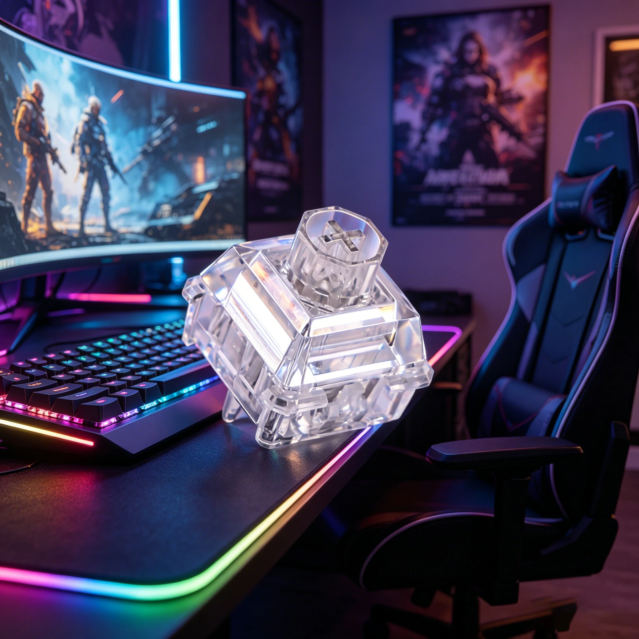 Wuque  Babao Cullinan Diamond Magnetic Switch 35gf Full Transparent Linear Hall Effect Switch for Custom Gaming Keyboard RT