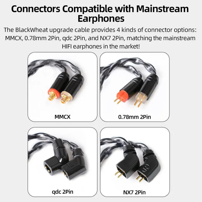 Nicehck Zwarttarwe 8 Kern Verzilverde Koperen Microfoonkabel Mmcx/Qdc/0.78 2pin Met Microfoon Voor Db1 Db3 As10 Edx Ca4 C12