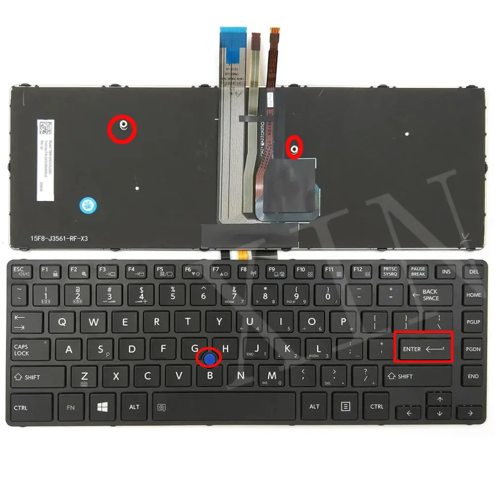 

US Backlit Laptop Keyboard for Toshiba Tecra A40-C A40-C1430 A40-C1440 A40-C1443 A40-D-BTO A40-D1432 A40-D1434 Black