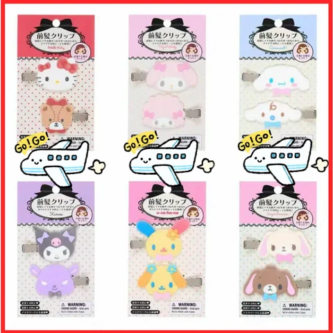 Flocking Plush Hair Clip Cinnamoroll Kuromi Little Rabbit Flower Pattern Cardless Packaging Japanese Autumn Winter Toys Gifts