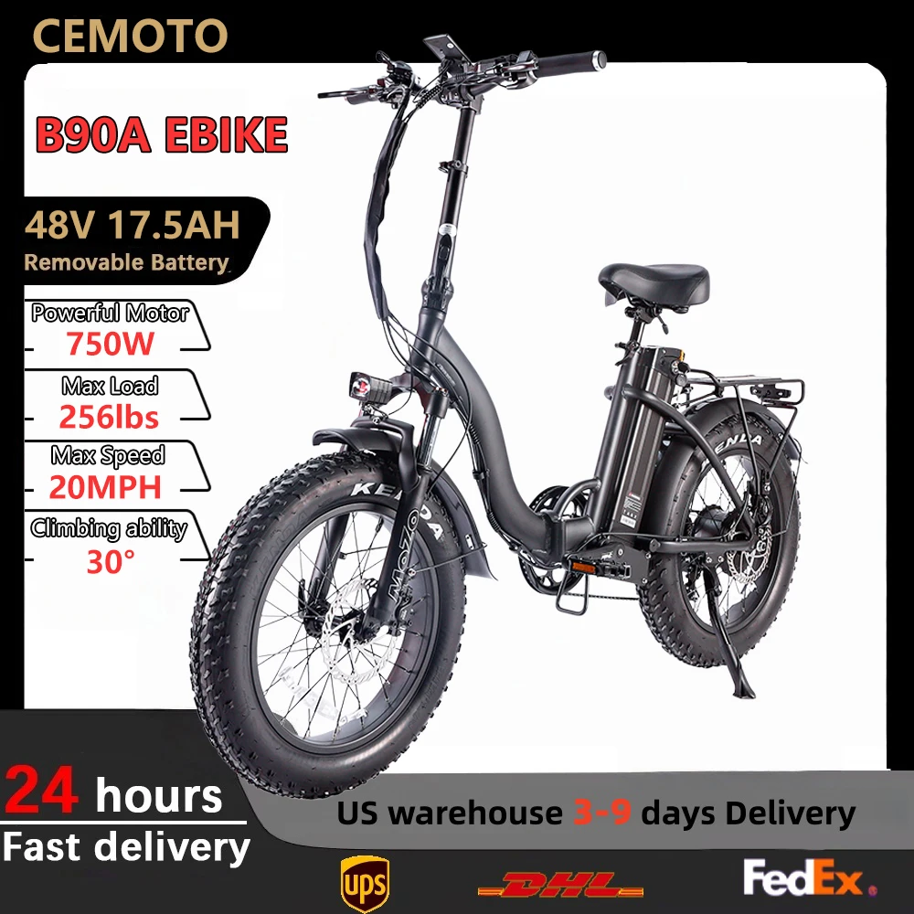 

CEMOTO B09A Electric Mountain Dirt Bike 48V 17.5Ah 750W 20"x4 Off Road Fat Tire E-Bike Electric Bicycles for Adults city ebike
