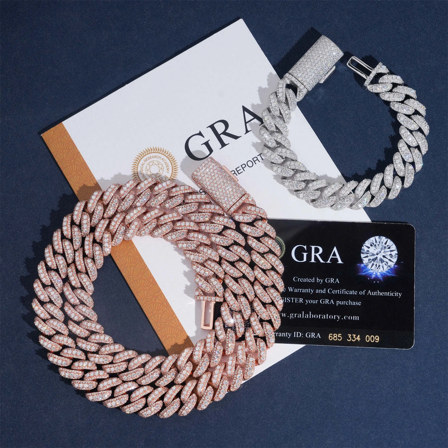 Kalung Blingminer 13mm VVS Moi - Moissanite Cuban Link Chain Iced Out ulasan dan harga