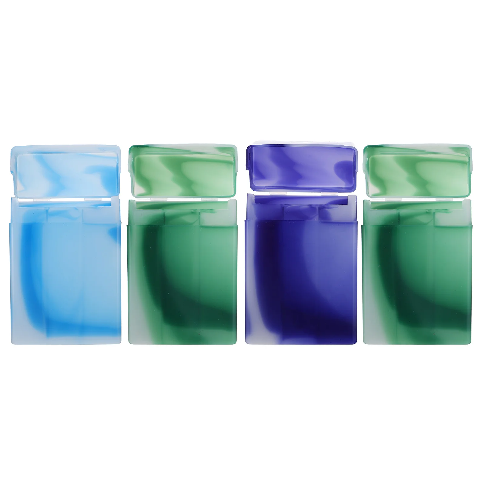 

4pcs Portable Plastic Cigarette Case Flip Cover Smoke Box Organizer Anti-Squeeze For Indoor Outdoor Use Pocket Size Lighter