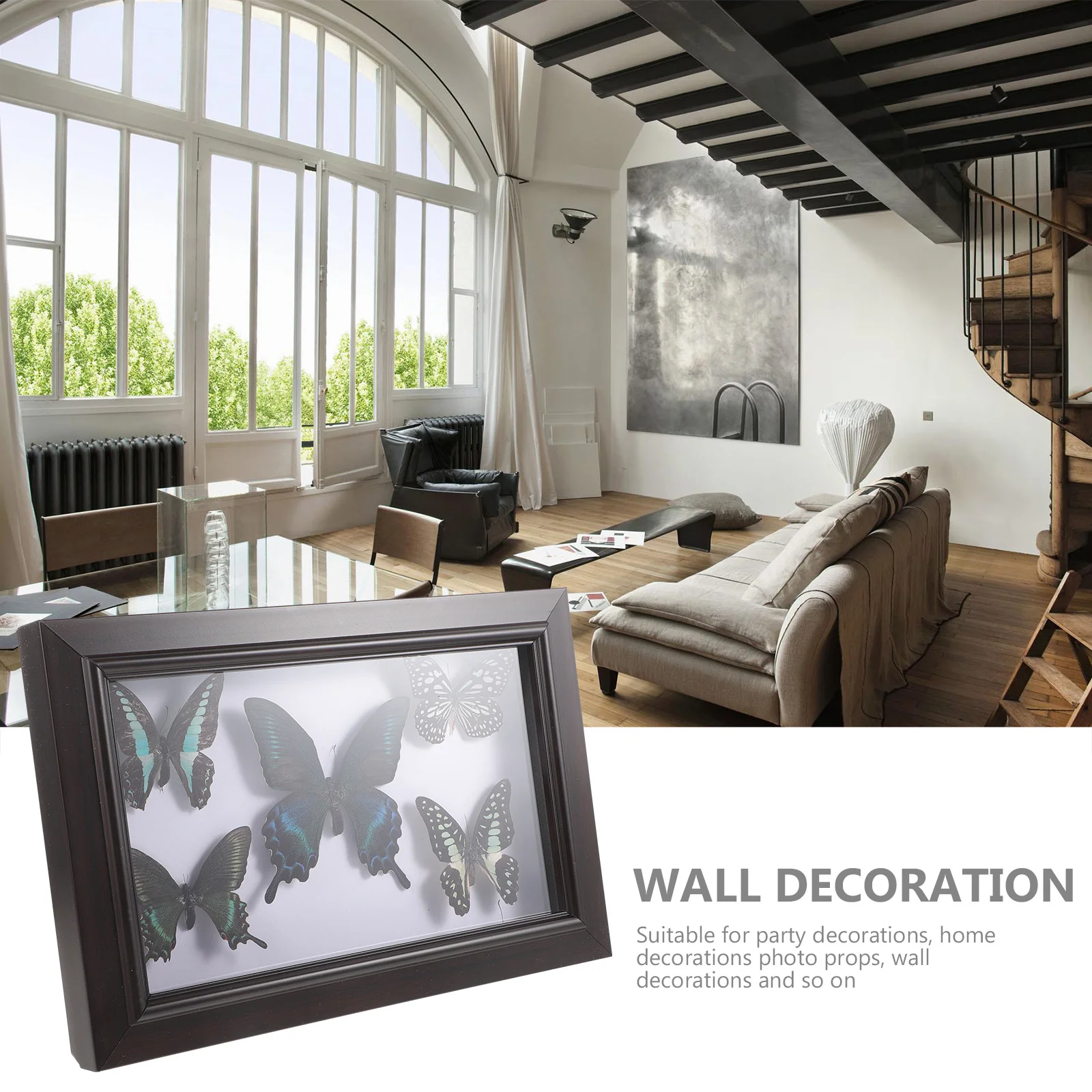 

Wood Photo Display Frame Butterfly Specimen Safe Material Desktop Wall Decoration Party Home Decor Art