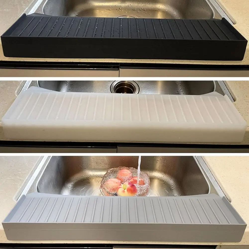 1pc Durable Silicone Sink Edge Protector 4 IN x 20 IN Upgrade Sink Counter Protector Can Be Cropped Sink Splash Guards Kitchen