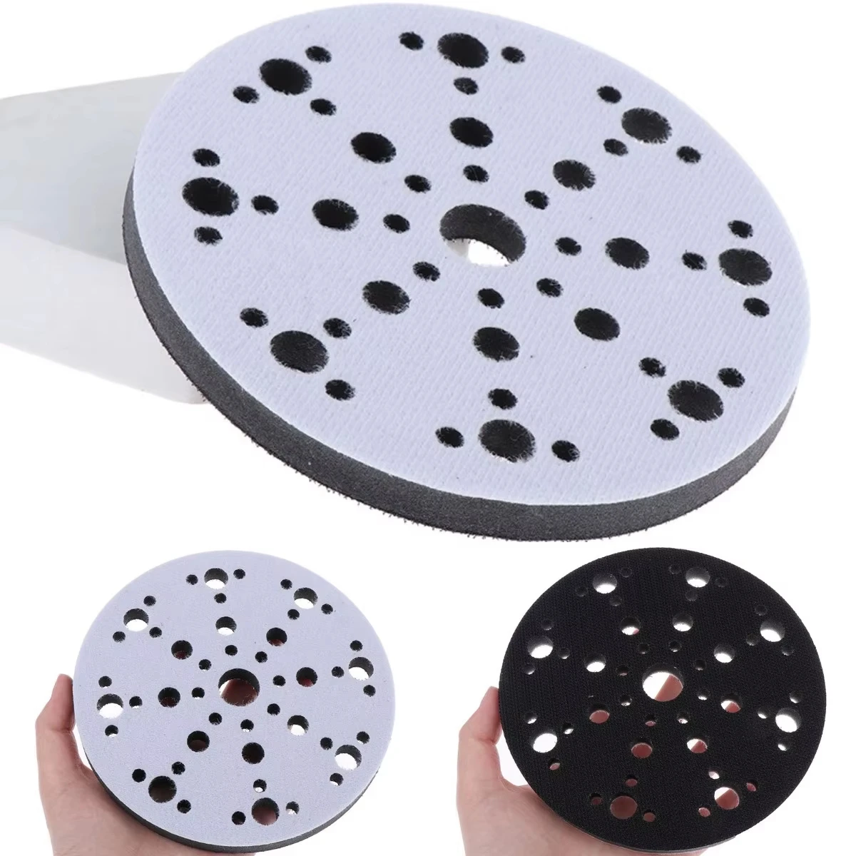 6Inch 150mm 49-Hole Soft Sponge Interface Pad For Sanding Pads Hook Loop Sanding Discs Sander Backing Pads Buffer