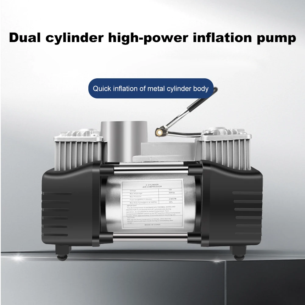 12v-150psi-portable-air-compressor-dual-cylinder-car-tire-pump-car-tire-inflatable-pump-heavy-duty-portable-metal-air-compressor