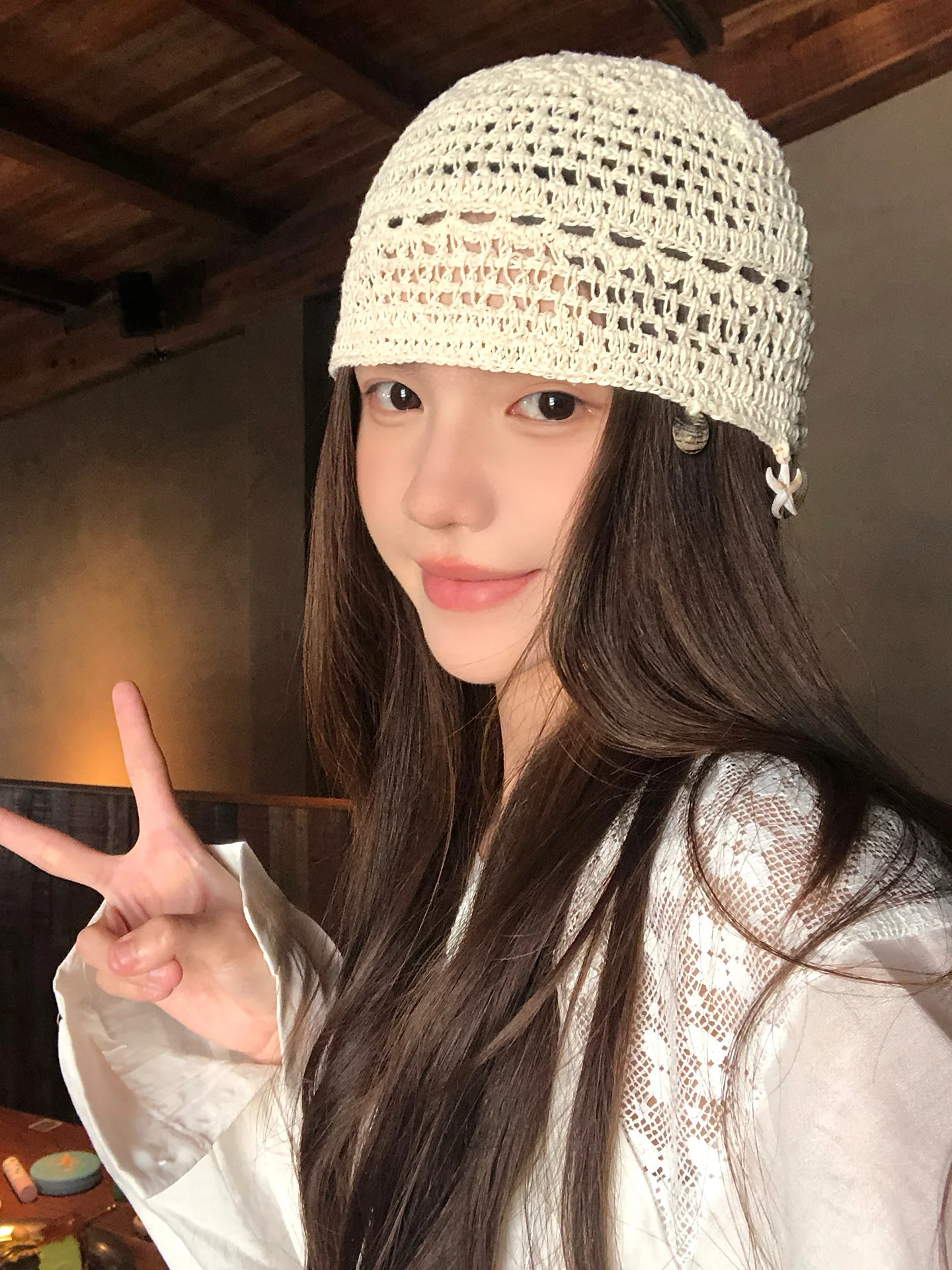 2026 New Hollow out Knitted Cap Women Summer Thin Breathable Cold Hat Trendy Fashion Face Slimming Overhead Hat Casual Style
