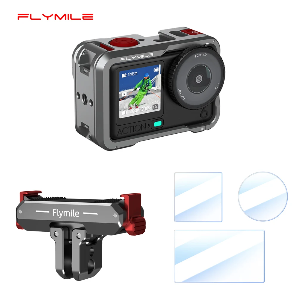

Flymile Action 6 Cage Aluminum Alloy Case for DJI Osmo Action 6 Accessories Camera Protective Case Extension Bracket Adapter