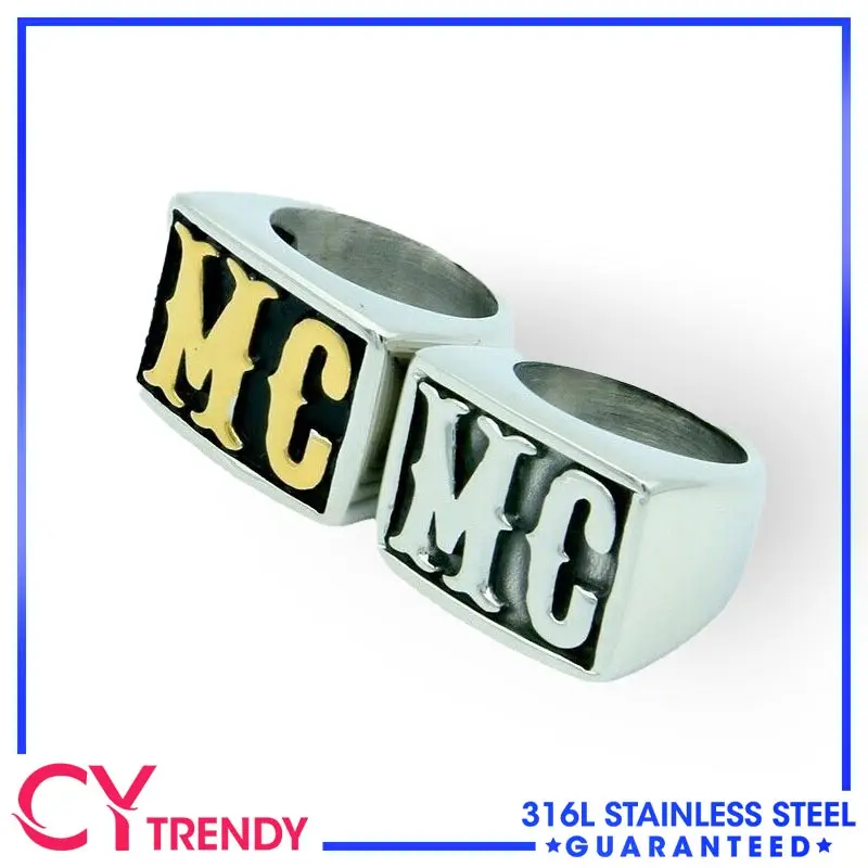 Free Shipping Items Mens Stainless Steel Motorcycle Club MC Biker Rings Size 7-13 Factory Wholesale Price