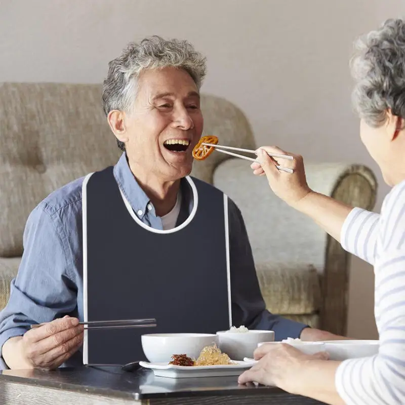 Servilleta babeante para ancianos, antiincrustante, multiusos, bolsillo para arroz, delantal para comer hemiplégico, Baberos especiales para adultos