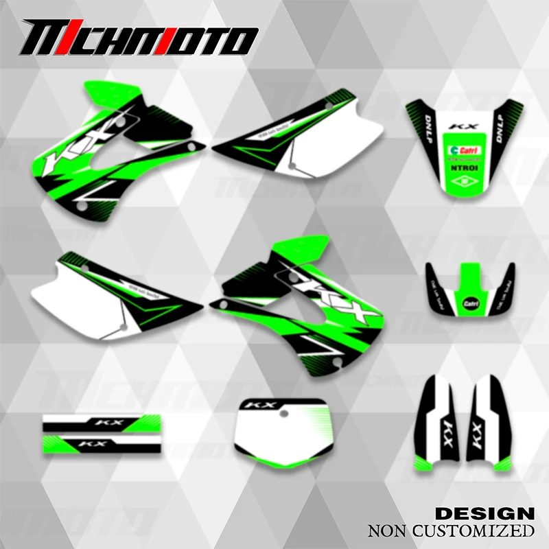 MCHMFG Motorcycle Graphics Decal Sticker Kits for Kawasaki KX85 KX 85 1998 1999 2000 - 2013 Number Name Background Custom