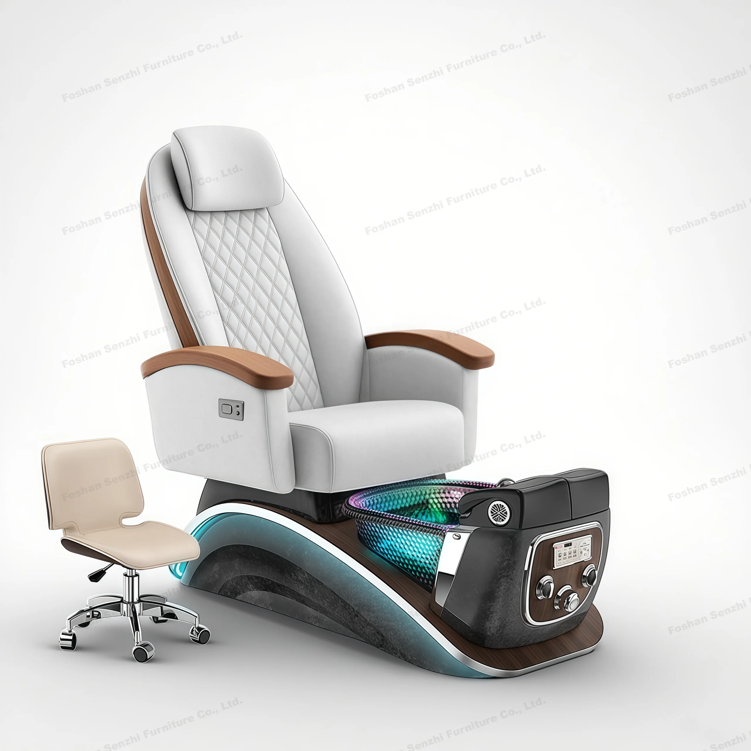 New Nail Salon Furniture  Modern Pedicure Chairs White Platform Doshower Massaging Manicure Pedicure Chair Foot Spa
