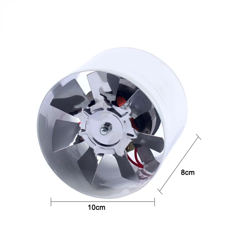 20W 4 Inch Duct Blower Air Ventilator Kitchen Toilet Wall Exhaust Fan 4 Bathroom Window 100MM Metal Pipe Exhauster Access 220V