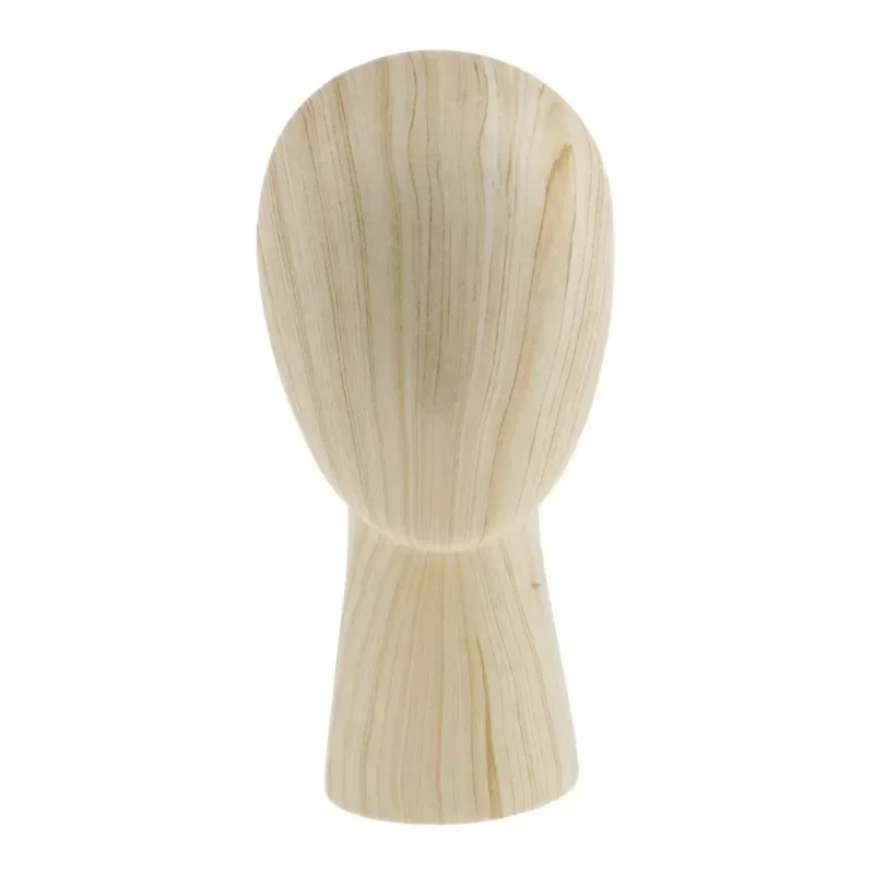 A Wood Grain Mannequin Manikin Dummy Head Model Hair Wigs Cap Hat Display Holder Stand For Hat Wig Display Holder