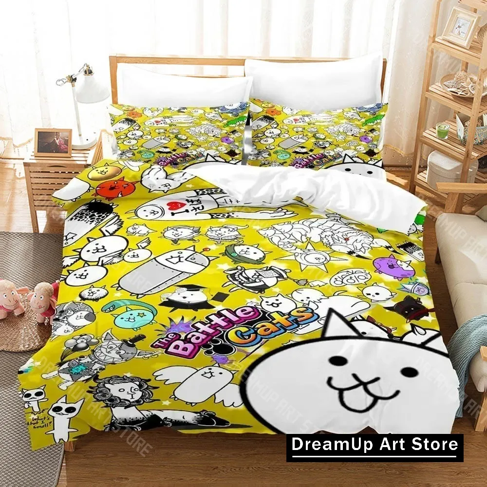 3D Printed Battle Cats Unite Bedding Set for Boys Girls Duvet Cover And Pillowcase Twin Queen King Full Single Double Sizes