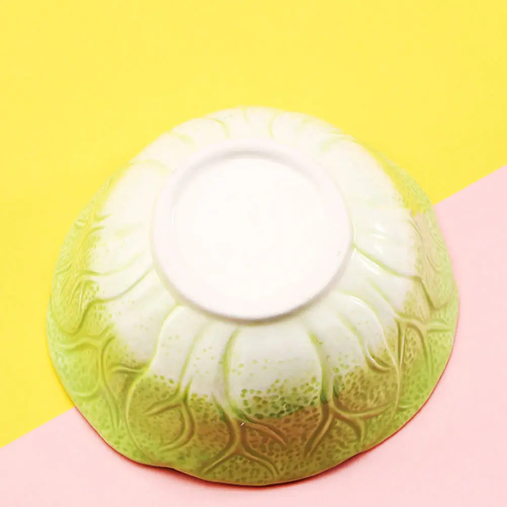 

Cabbage-shaped Bowl Spoon Matching Tableware 's Food Salad Cartoon Container With Small Ceramic