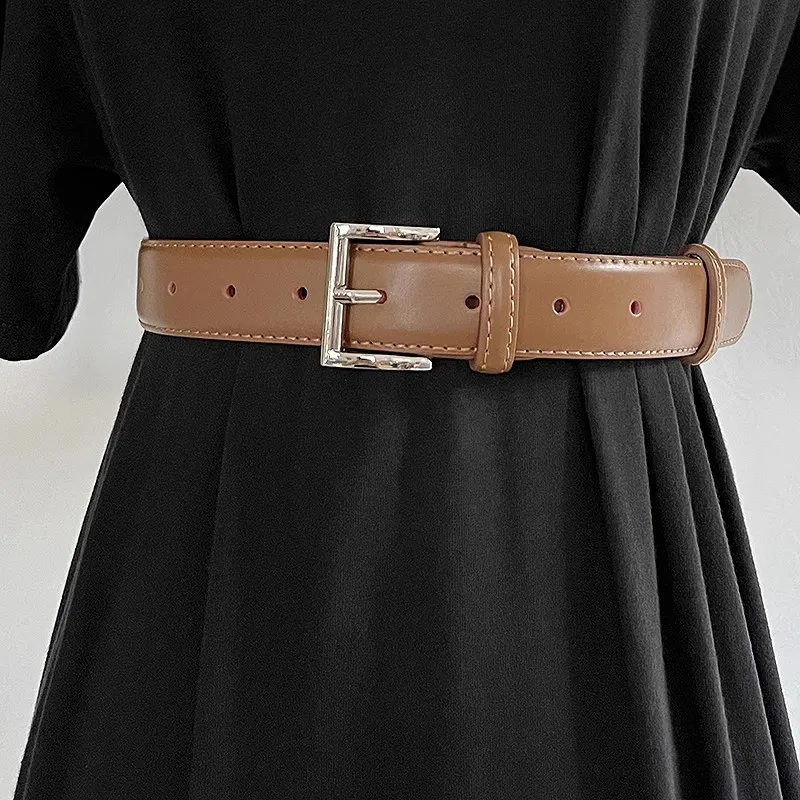 Women's Fashion  Genuine Leather Corset Female Cummerbund Coat Waistband Dress Decration Wide Belt J092