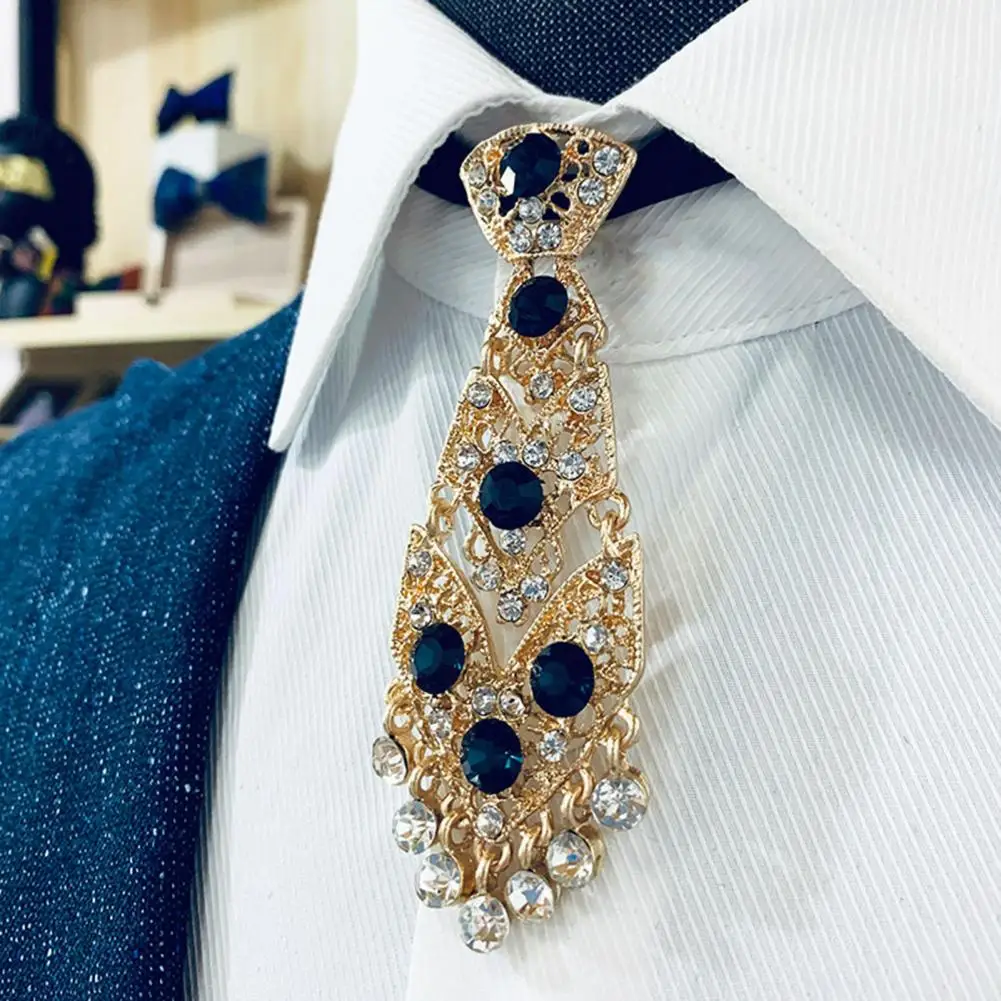 

Gentleman Style Diamonds Wedding Tie Crystal Necktie Metal Rhinestone Necktie Women Necktie Men Ties Business Ties 90