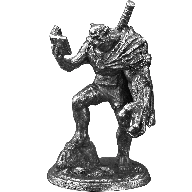 Modelo de figuras de ação de metal, soldado monstro bárbaro, produto acabado, peça de jogo de tabuleiro, acessórios de ornamento militar, mini brinquedos