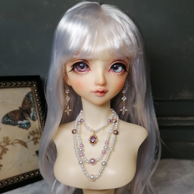 

D04-A909 children toy 1/4 1/3 BJD uncle SD doll's Photo props Accessoriess retro style purple earing necklace set