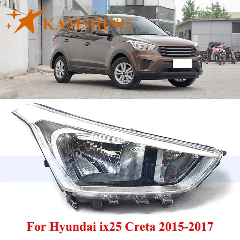 

CAPQX Галогенная передняя фара для Hyundai IX25 Creta 2015 2016 2017, передний бампер, фара, фара