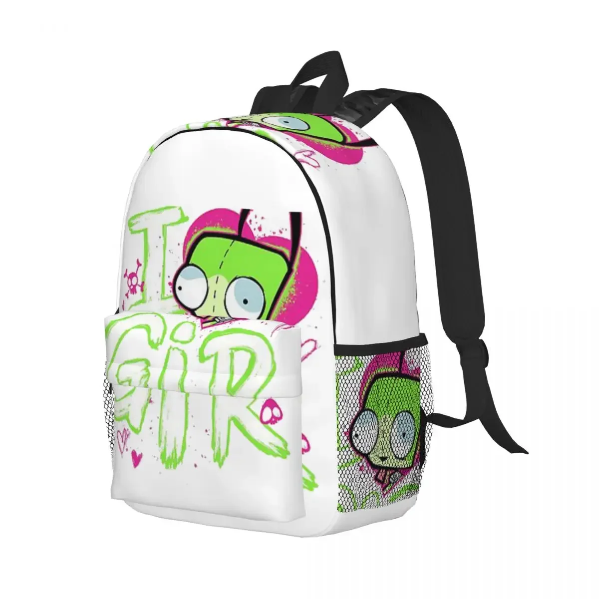 

Invader Zim Valentine's Day I Love Gir Backpack Boy Girl Bookbag Student School Bags Travel Rucksack Shoulder Bag Large Capacity