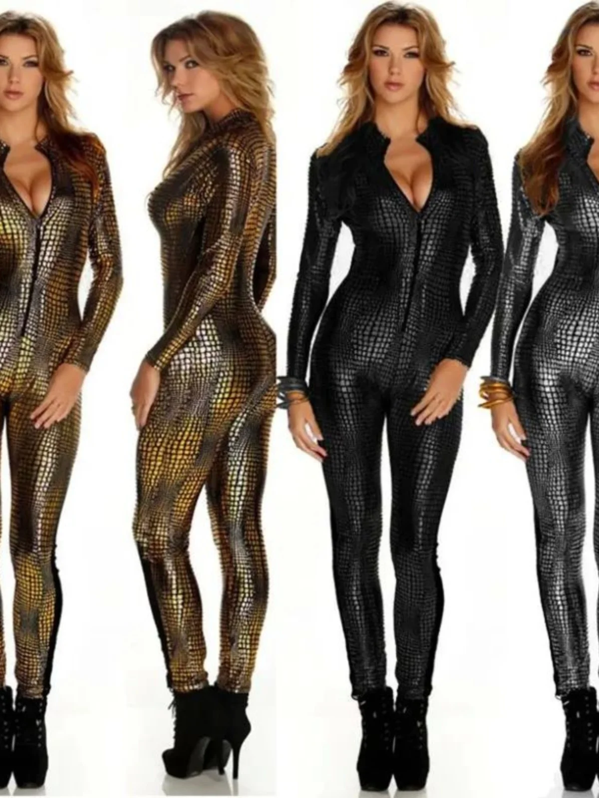 

Комбинезон из лакированной кожи Long Sve на молнии с высокой талией, повседневные брюки, женская летняя коллекция Faion