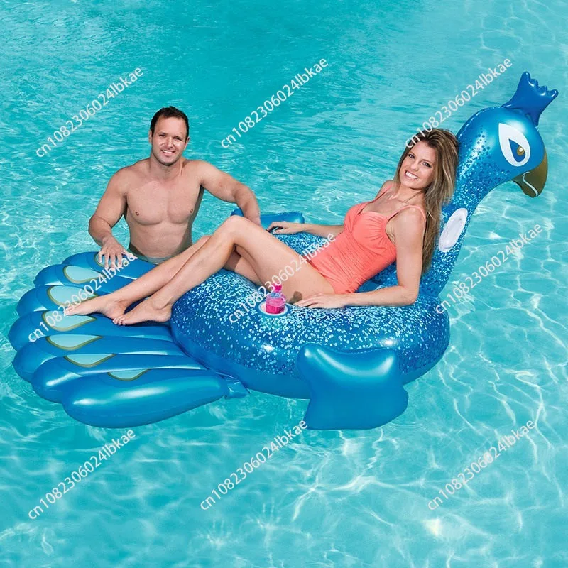 57250 oversized peacock mount floating surfboard inflatable recliner water swimming supplies
