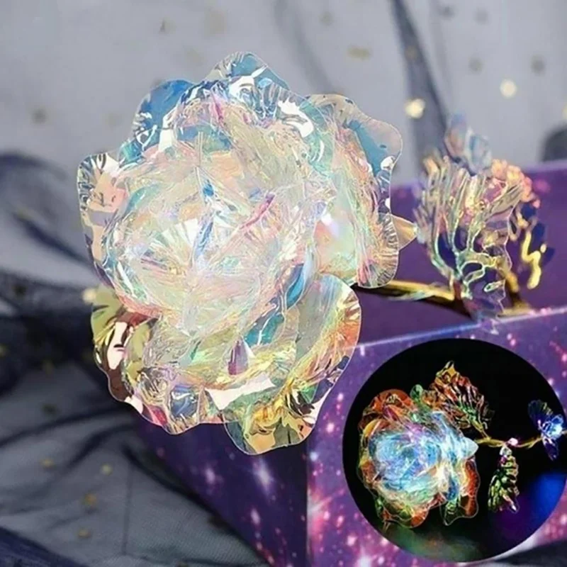 花と色とりどりのピンクゴールドの花,創造的なバレンタインデーのギフト,24K,明るい色