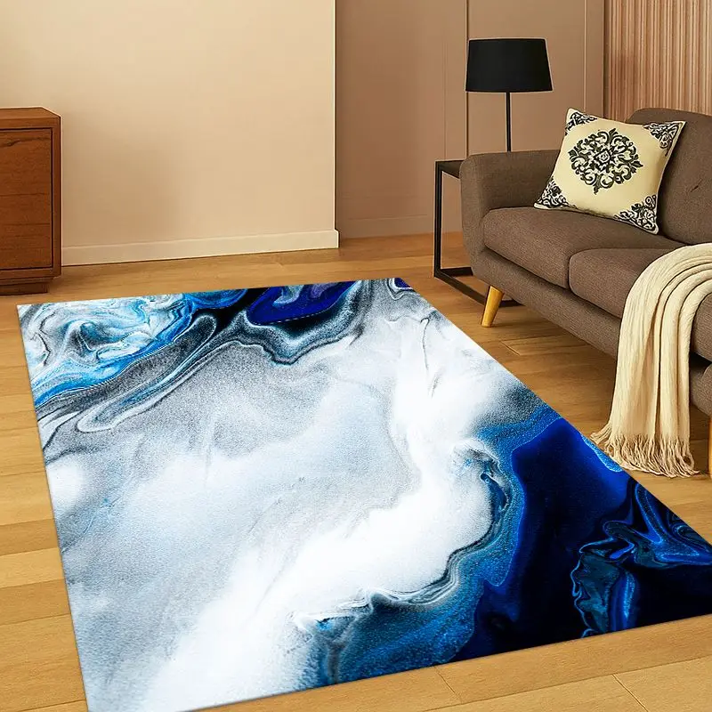 Luxurious Marble Colorful Gold Black Carpet Rug for Bedroom Living Room Sofa Playroom Doormat Home Decor,Kid Area Rug Non-slip