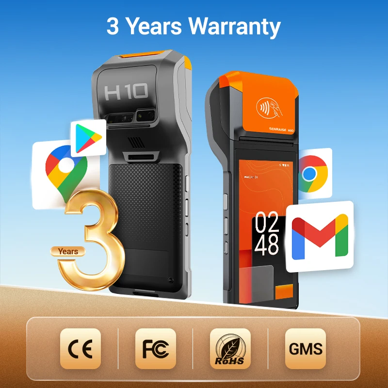 저렴한 가격, 낮은 MOQ, 휴대용 GPS AGPS 안드로이드 14 Pos H10 H10S 티켓팅 POS 시스템 (프린터 포함), 모바일 주차 관리용