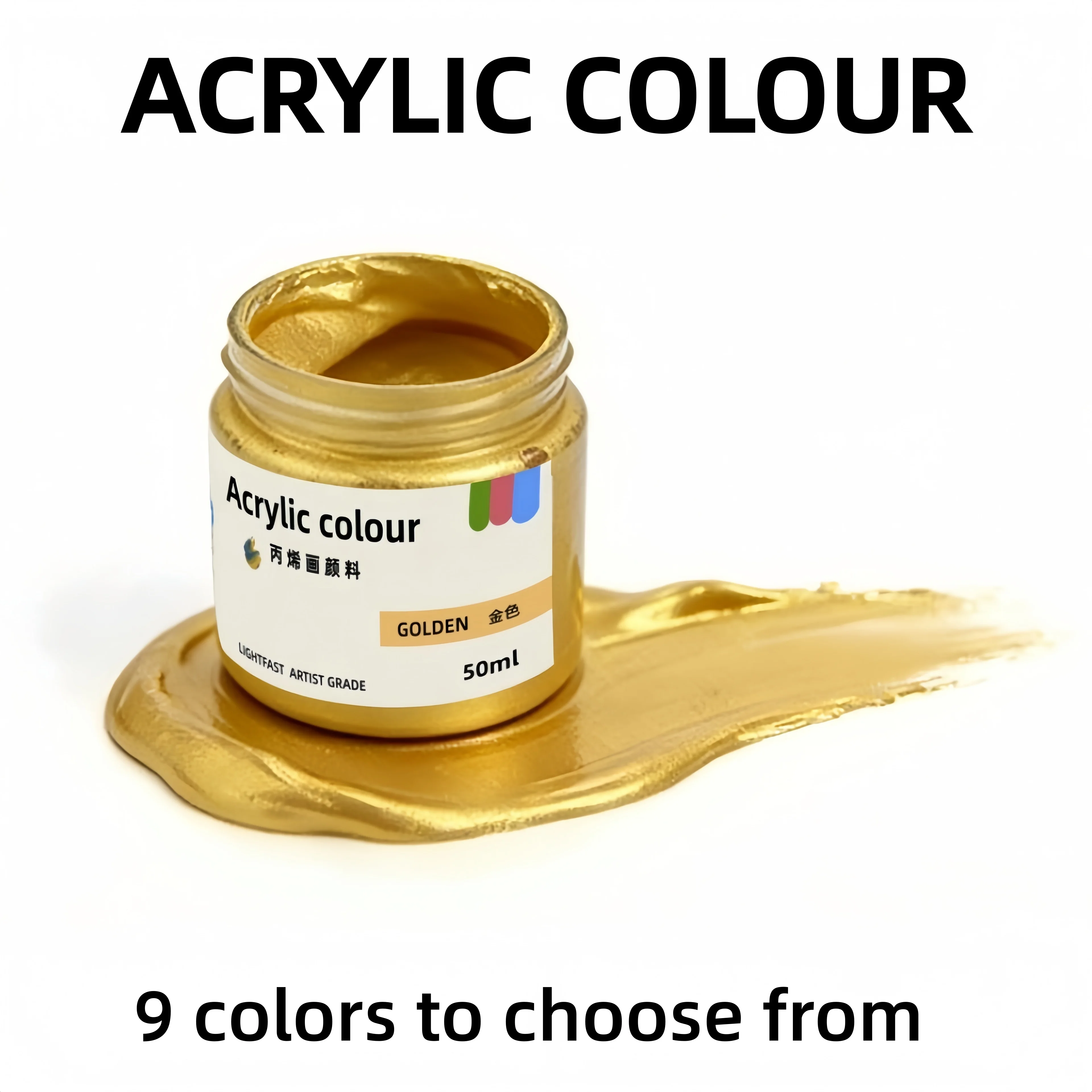 9-Farben-Acrylfarben, erhältlich in großer Kapazität von 50 ml. Das Set enthält Malen, Färben, Kunst, Malerei und Graffiti.