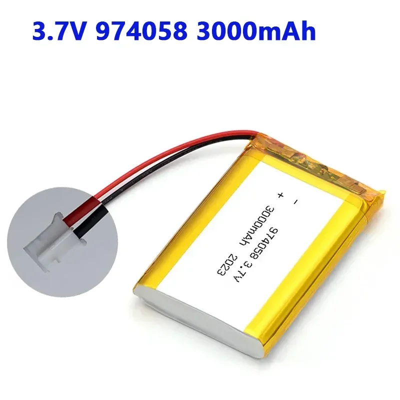 3.7V 974058 3000mAh Lipo Battery Lithium Polymer Batteries for Massage Meter GPS Navigator Aeromodelling Rechargeable Cell PH2.0