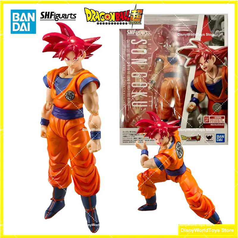 100% Original Bandai S.H.Figuarts SHF Super Saiyan God Son Goku The Heart Of Justice Dragon Ball In Stock Anime Action Model