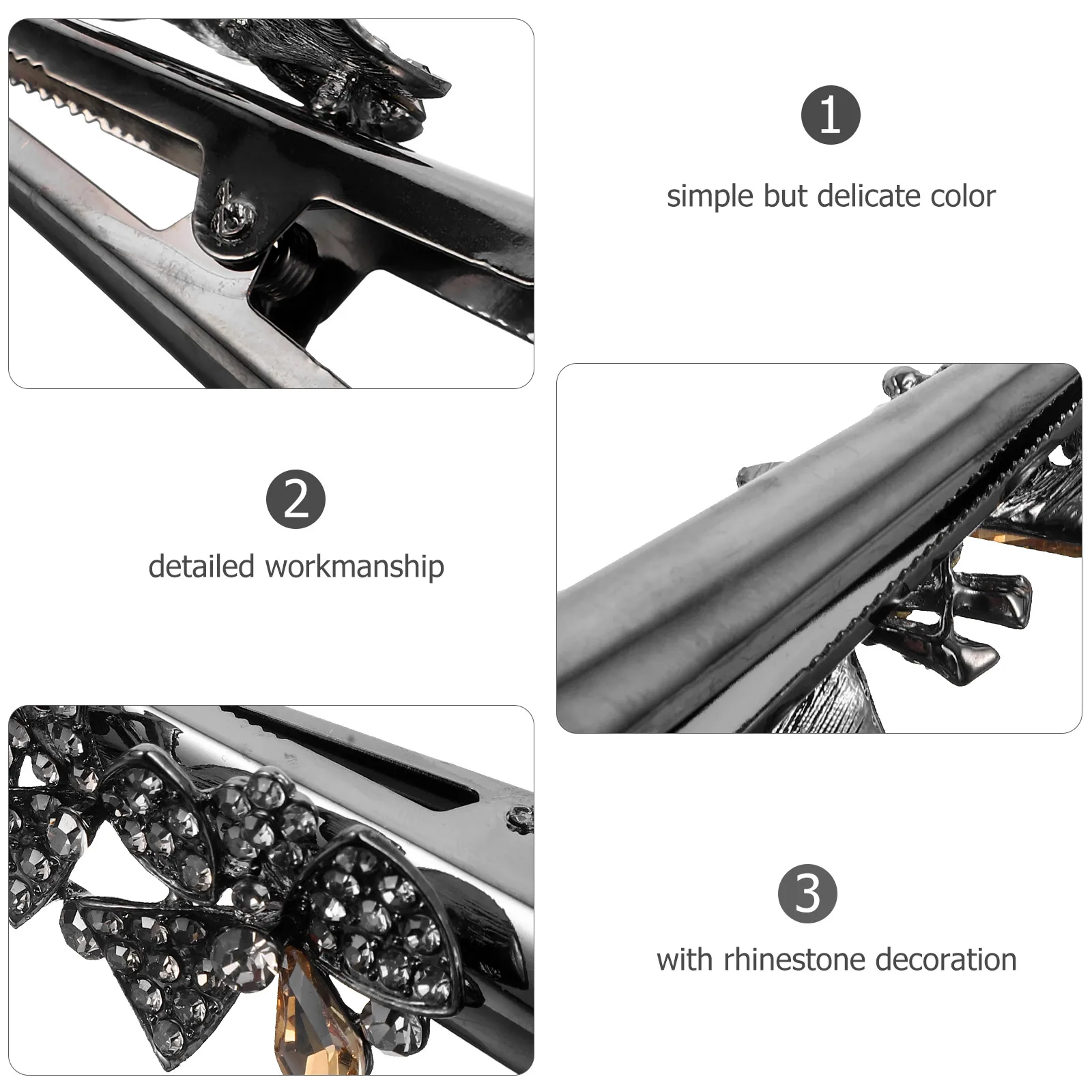 

Women Hair Clips Rhinestone Large Vintage Barrette Styling Tool Durable Elegant Accessories For Party Wedding Prom Banquet